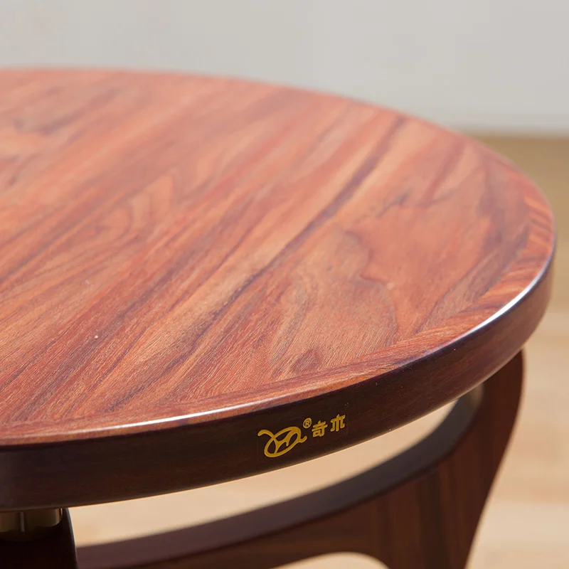 Antique furniture suitable for the living room solid wood tea table round retro wooden self-contained end table coffee table Antique furniture suitable for the living room solid wood tea table round retro wooden self-contained end table coffee table