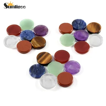 

Sunligoo Natural Stones 7pcs Chakra Tumbled Gemstones Round Shape Reiki Healing Crystal Balancing Worry Stones Decoration Set