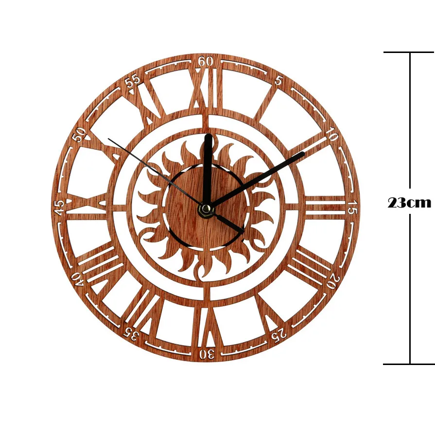 New Vintage Style Non-Ticking Silent Antique Wood Wall Clock for Home Kitchen Office Decor drop shipping