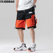 Fuodrao мужские шорты Карго г-жа Япония Стиль боковой ремень с пряжкой шорты с карманами, Для мужчин Уличная одежда в стиле «хип-хоп», мужские брюки D019