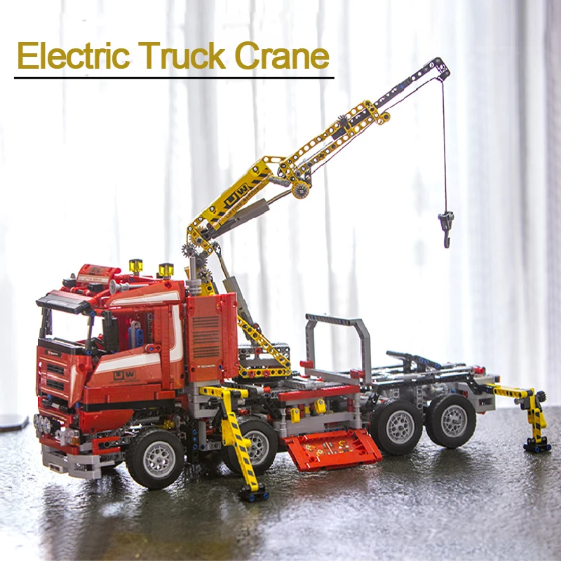 

LEPIN 20013 1877pcs Technic Ultimate Mechanical Series The Electric Crane Truck Wrecker Set Building Blocks Bricks Toys 8258