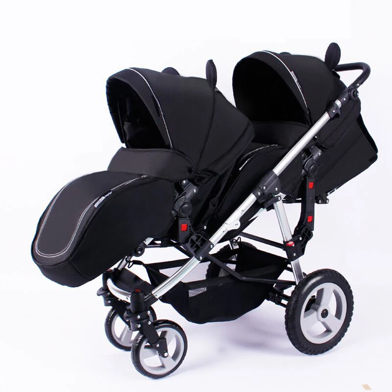 

2018 new twin stroller high landscape shock absorbers Second child double stroller can sit before and after folding baby strolle