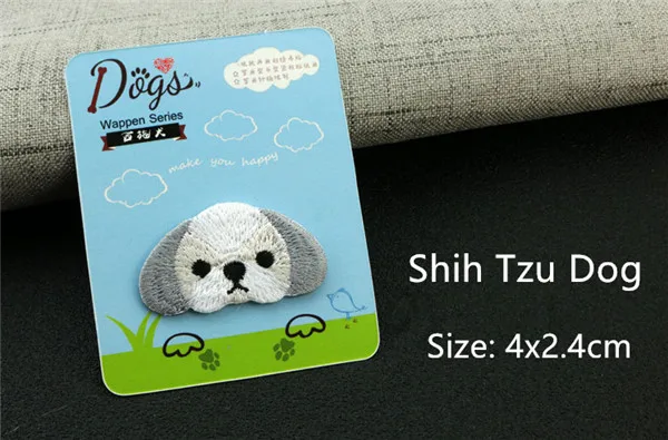 Cute Dogs Pug Bull Terrier Akita Delicate stitches cloth patches Iron Sew on stickers - 4