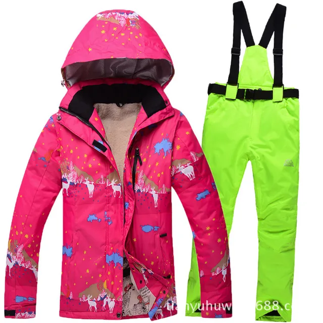 Cheap Ski Jacket Ski Pant Winter Women Sets Snowboard Suit Ski Jacket Pant Women Waterproof Breathable Wind Warm Outdoor Thermal