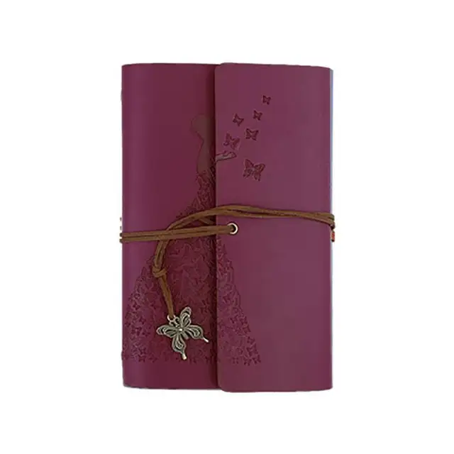 Butterfly Lanyard Notebook Diary Book Traveler Notepad Book PU Leather Cover Bla&hellip;