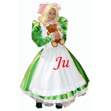 Free Shipping Sexy Sissy Maid Satin Dress Lockable Uniform Cosplay Costume Tailor-made
