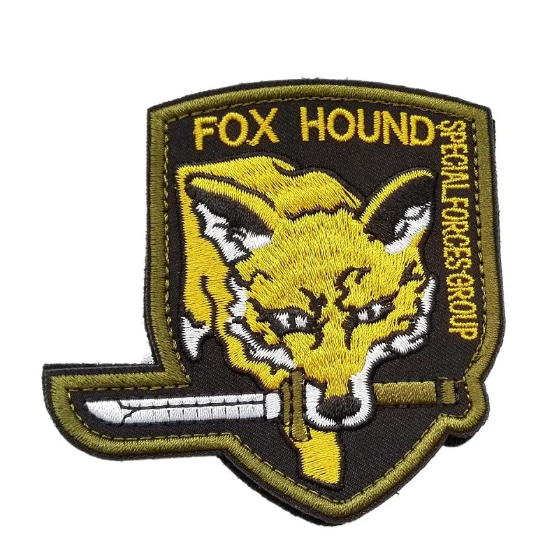 FOX HOUND embroidered patch for clothing Special ghost black Metal gear solid Borderless MGS patch backpack military jack patch