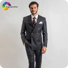 Latest Coat Pant Designs Dark Grey Men Suits for Wedding Double Breasted Groom Tuxedo Man Blazer 2Piece Terno Masculino Costume latest coat pant designs royal blue velvet jackets men style stage tailed prom blazer tailcoat costume suits winter tuxedo terno