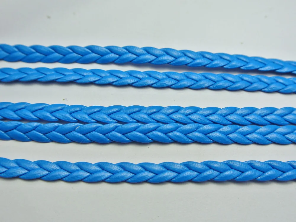 32.8 Feet Blue Flat Braided Bolo Leatherette String Jewelry Cord Flat Woven 5X1mm