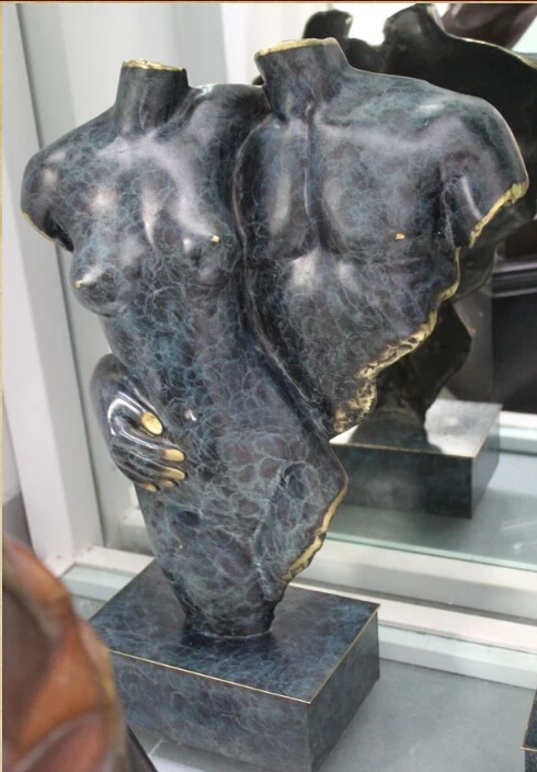 

free 25"Western Art Base Copper Bronze Figurine Women And Men Art Statue Sculpture fast