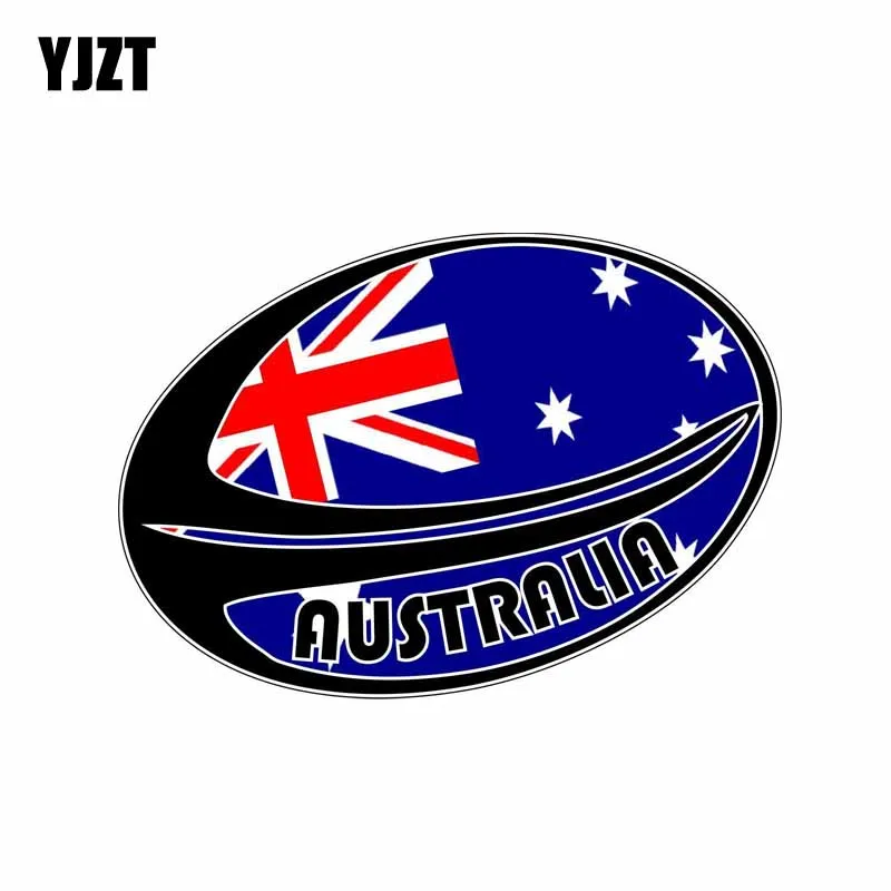 YJZT 12.9CM*8.4CM Australia Flag Map Rugby Sport Motorcycle Helmet Decal Car Sticker 6-2071 | Автомобили и мотоциклы