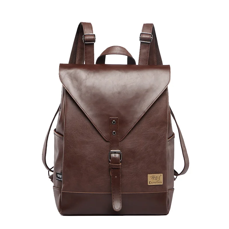 Mochila De Cuero Vintage de gran capacidad de tres cajas para hombres, Mochila escolar de moda, bolsa sólida de viaje, Mochila para hombres, mochilas para ordenador portátil Mochila De Cuero Vintage de gran capacidad de tres cajas para hombres, Mochila escolar de moda, bolsa sólida de viaje, Mochila para hombres, mochilas para ordenador portátil