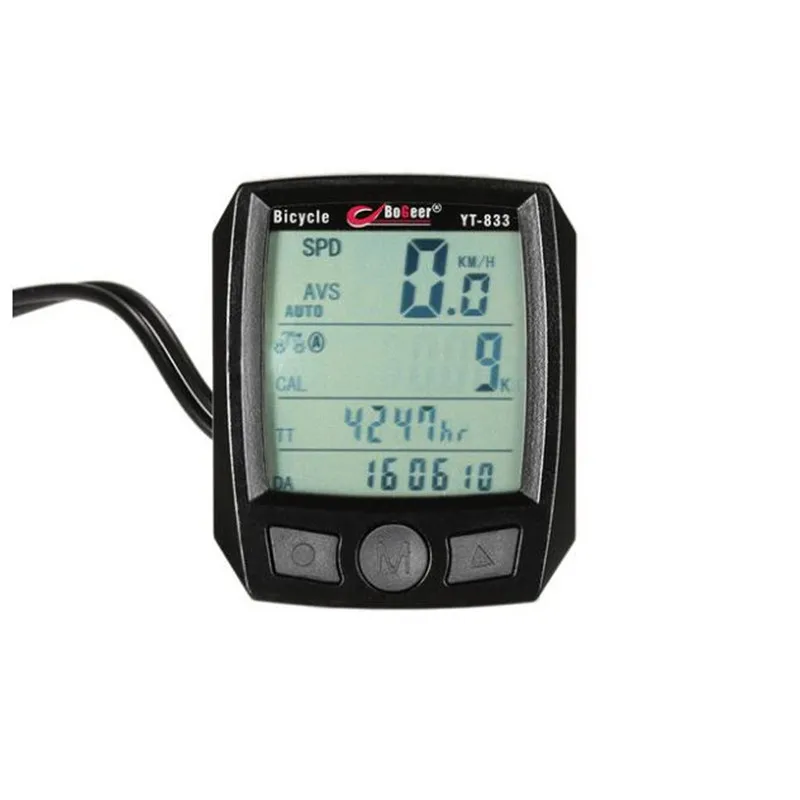 

BoGeer Cycling Computer Multifunctional Waterproof Bicycle Speedometer Odometer LCD Backlit Bike Speedometer BlackColor