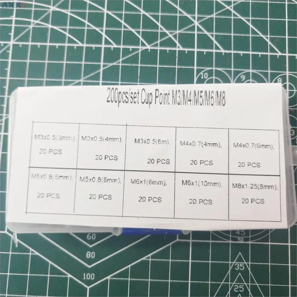 AXK 200 шт./компл. Шестигранная головка из нержавеющей стали набор Grub ассортимент