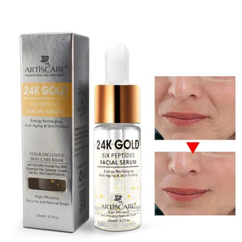 

24k Gold Serum Six Peptides Whitening Moisturizing Hyaluronic Acid Serum For Face Anti Wrinkles Facial Skin Care 20ml