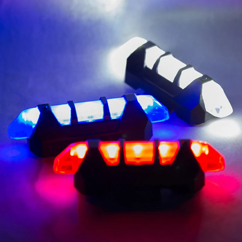 Cheap Bike USB Rechargeable LED Waterproof Bicycle Cycling Front Rear Tail Helmet Red Flash Lights Warning Lamp Cycling Safety Light 9