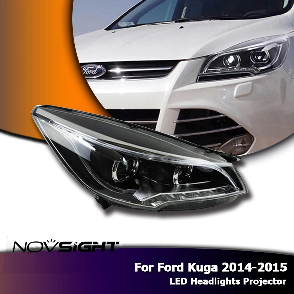 

NOVSIGHT Car LED Light Projector Headlight DRL Fog Light Bi Xenon Lens plug and play For Ford Kuga 2014-2015 Car Light Assembly