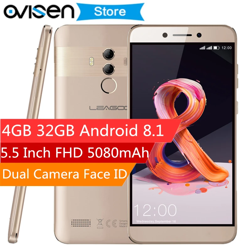 

Original LEAGOO T8S 4G LTE Smartphone 5.5'' 16:9 Screen MT6750T Octa Core RAM 4GB ROM 32GB Android 8.1 Face ID 13MP Mobile Phone