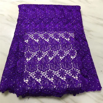 

Cassiel guipure lace fabric african guipure cord lace african lace fabric purple with stones latest 5yards/piece for women dress