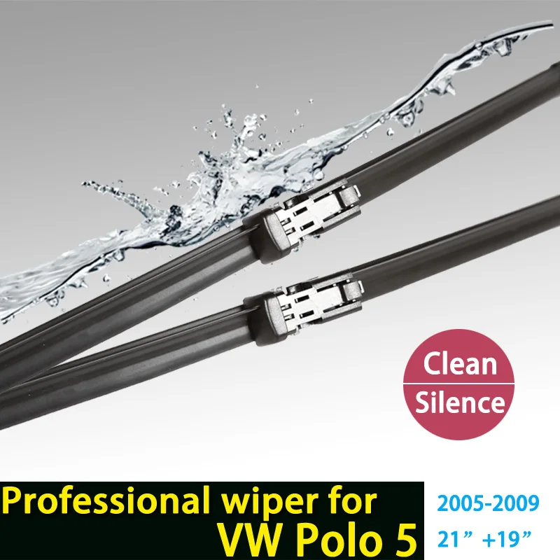 

Wiper blades for Volkswagen Polo Mk4 (2005-2009) 21"+19" fit wide push button type wiper arms only, Not slim type