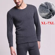 Большие размеры 7XL, теплое Мужское нижнее белье, кальсоны, одноцветные, темно-синие, серые, мужские, 4XL, 5XL, 6XL, флисовое утолщенное нижнее белье, топы+ термобрюки