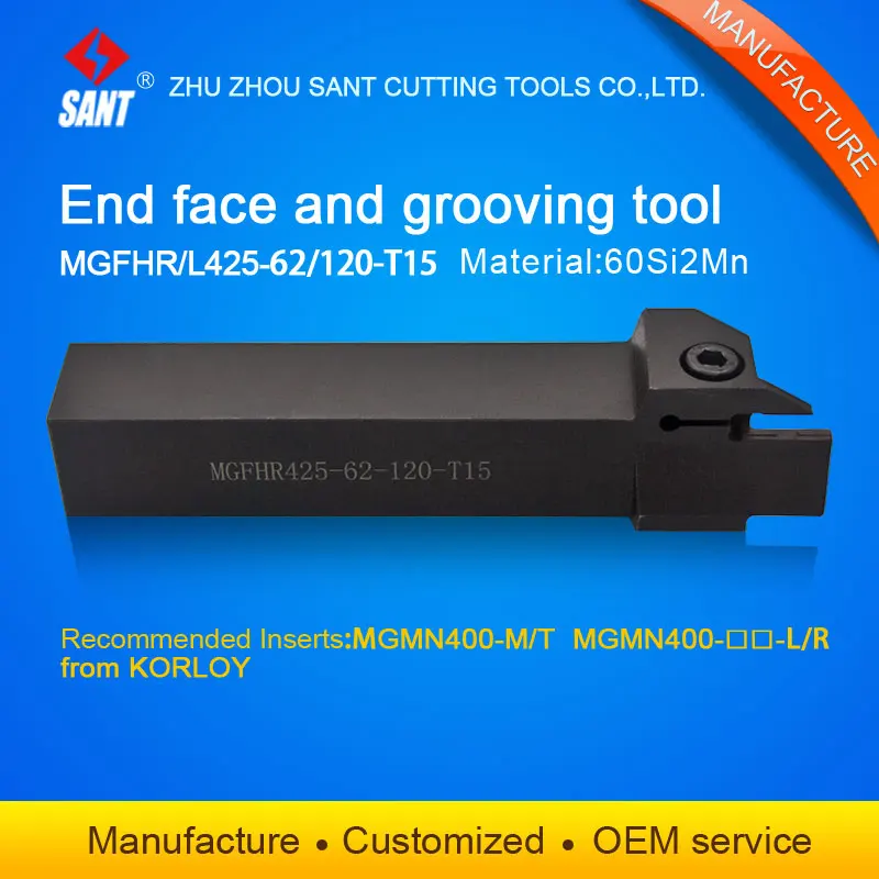 China cnc cutting tools Grooving tool holder MGFHR425-62-120-T15 with Korloy inserts MGMN400-M selling hot in abroad | Инструменты