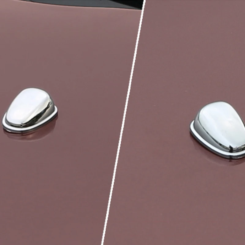 

ABS Chrome Car Water Spray Wiper Nozzle Cover Decorative Sequins Sticker for Peugeot 208 2008 2014 2015 2016 2017 Car Styling