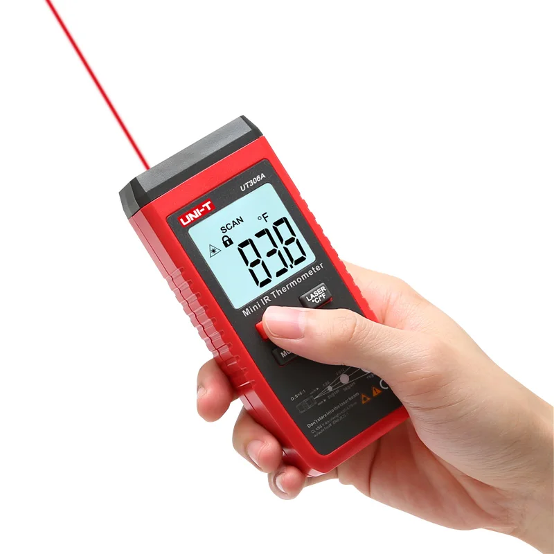 

UNI-T UT306A Non Contact Infrared Mini IR Thermometer Laser Digital Thermometer LCD Display Industrial Temperature Meter