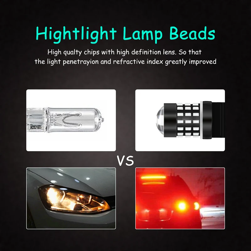 2 шт. 3157 3156 светодиодный высокой мощности 54 SMD 3014 Светодиодный желтый указатель