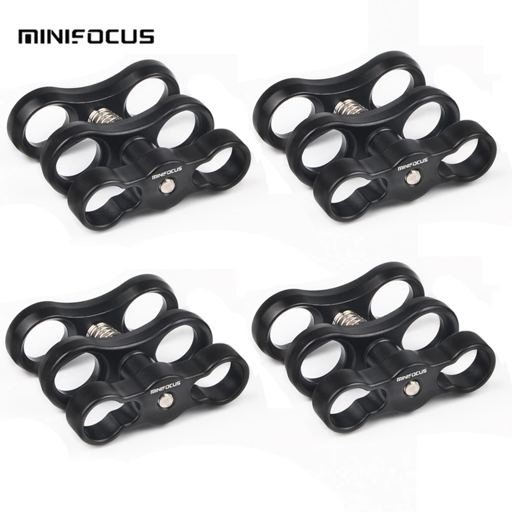 

4 PCS x 1" Inch Standard Ball Clamp Butterfly Clip for the Double 1" Ball Mount Connector Underwater Diving Light Arm System