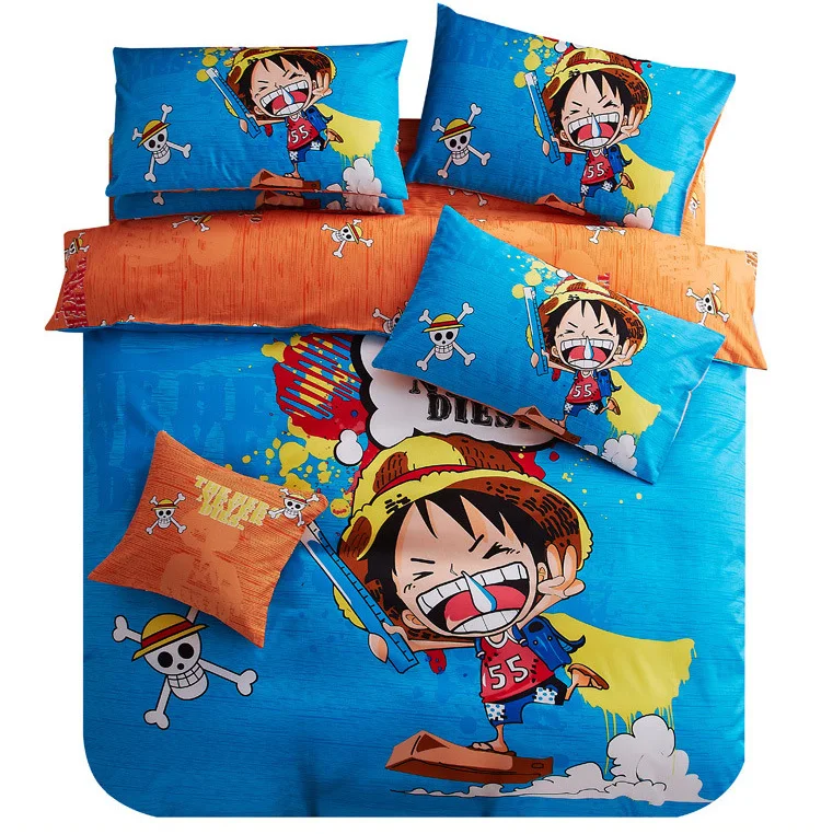 Designer Bedding Set Cotton ONE PIECE Anime Bedding Luffy Roronoa Zoro Chopper Teen Anime Bed