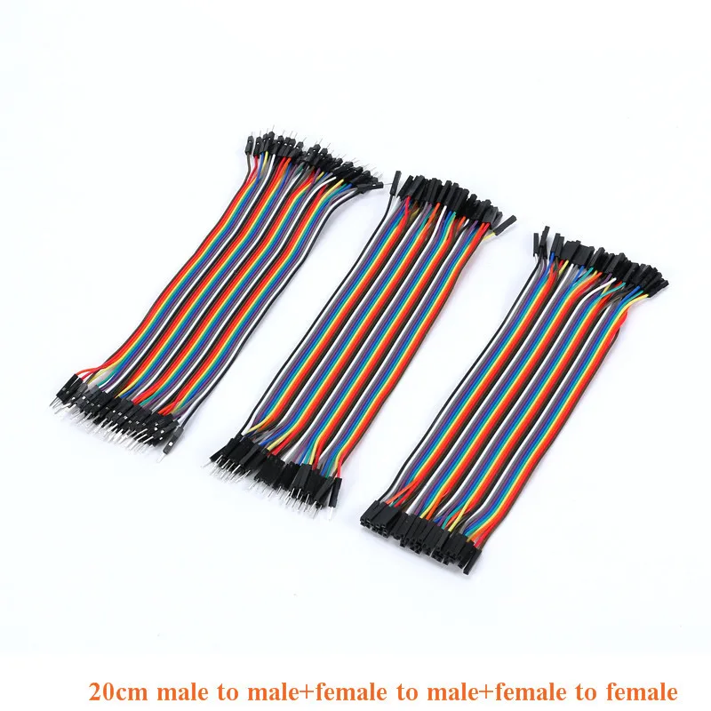 120pcs 20cm Male to Male, Female to Male, and Female to Female Jumper Wire Connector Dupont Cable for Breadboard