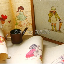 17 дизайн 6 шт./компл. ткань для самостоятельного окрашивания для шитья, льняная хлопковая Лоскутная Ткань 12x12 см детская Забавная детская одежда