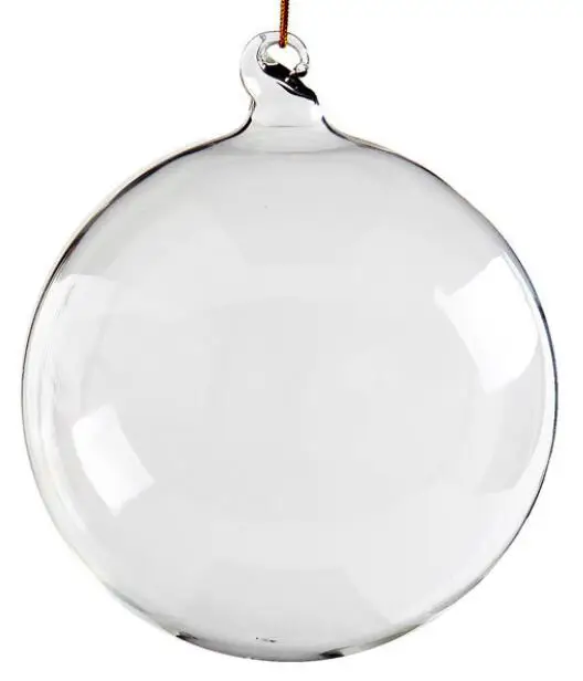 Promoción-Jardines del hogar decoración de Navidad adorno de cristal transparente redondo decoración de la bola, 5/paquete