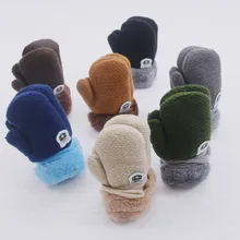 Модные теплые вязаные кашемировые перчатки для мальчиков и девочек