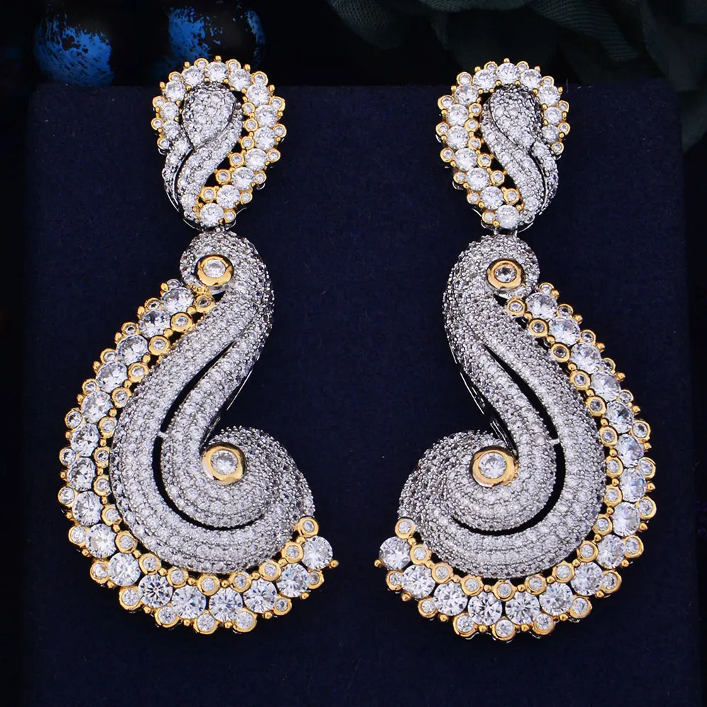 

GODKI New Arrival 65mm Luxury Trendy Geometry Cubic Zirconia Naija Wedding Party Earring Fashion Jewelry for Women