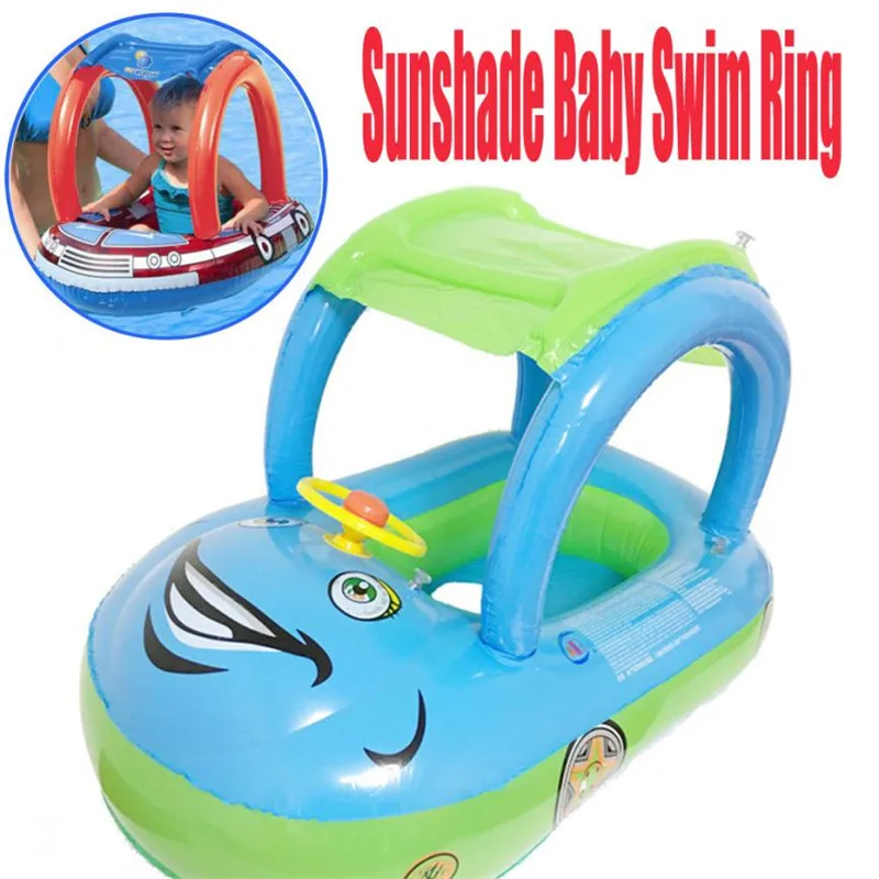 Новые летние зонт для малышей Для детей поплавок сиденье автомобиля Фламинго лодка надувная Плавание бассейн Интимные аксессуары плавающей кольцо
