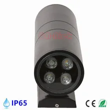 Высокое Мощность двойной 2x4 W 8 W Светодиодный прожектор Открытый светодиодный настенный светильник крыльцо Путь настенный освещение Водонепроницаемый IP65