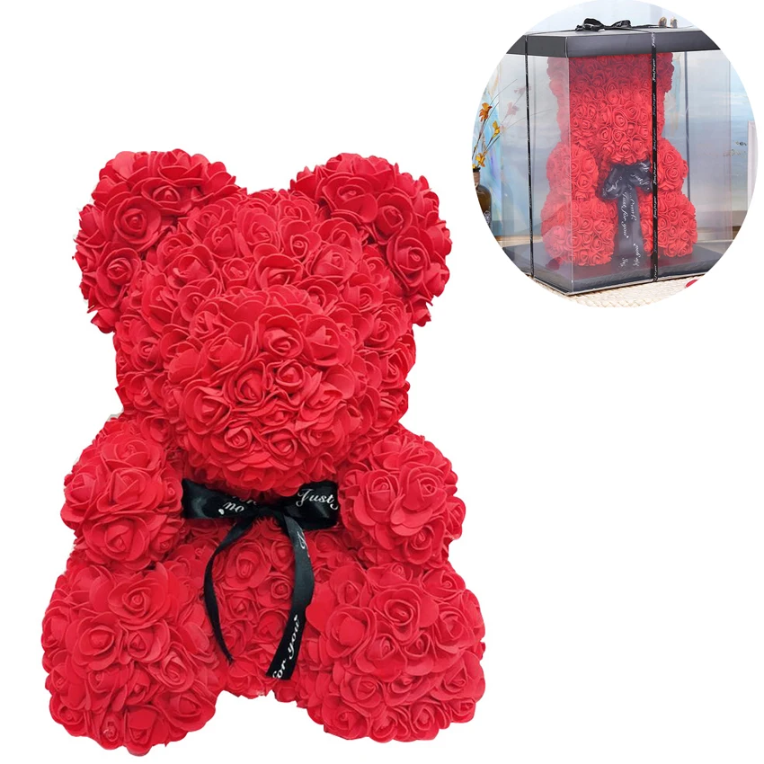 

Rose Bear Girlfriend Anniversary Teddy Bear of Rose Valentine's Day Gift Birthday Present For Kids Wedding Party Decorations