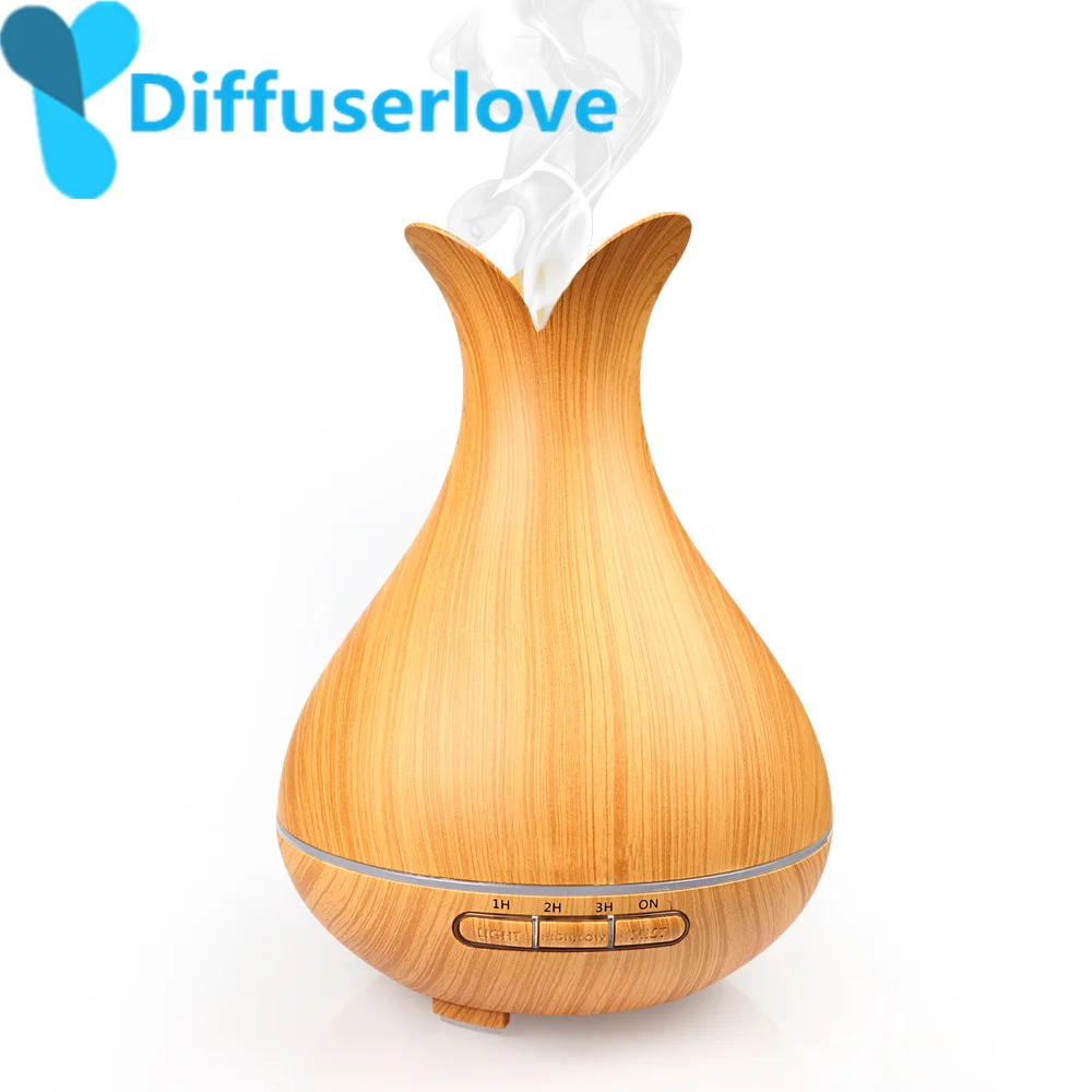 Diffuserlove 400 мл увлажнитель воздуха аромат эфирные масла диффузор с древесины 7 цветов Изменение светодио дный светодиодные фонари для офиса