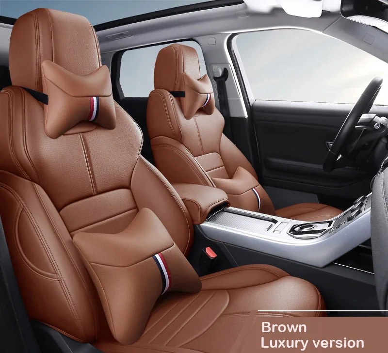 Изготовленный на заказ Чехол для автомобильного сиденья из воловьей кожи для Авто Audi A5 A3 A4 A6 A7 A1 A8 Q3 Q2 Q5 Q7 100 R8 TT, чехол для сидений, поддерживает стиль салона автомобиля - Название цвета: BROWN LUX
