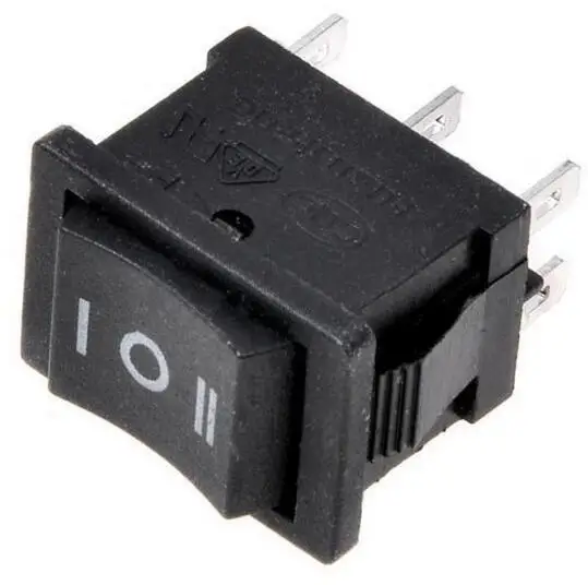 5 шт. KCD2 203 6P черный трехпозиционный переключатель 6A/250VAC 10A/125VAC (ВКЛ./ВЫКЛ./вкл.)