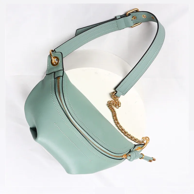 Burminsa летняя цепочка из натуральной кожи, нагрудные сумки для женщин, широкий ремешок для девочек, поясная сумка ярких цветов, сумка-слинг для телефона, сумки на плечо - Цвет: Blue