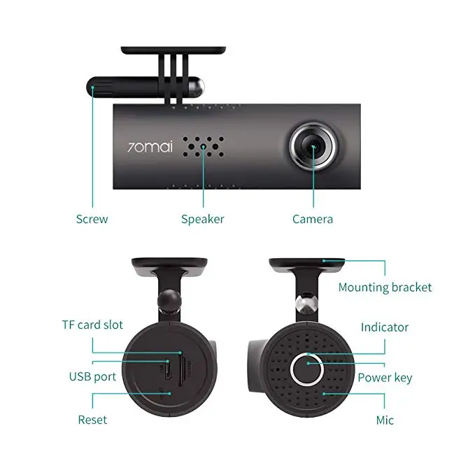 70mai 1S видеорегистратор с английским и русским голосовым управлением 1080P Smart WiFi
