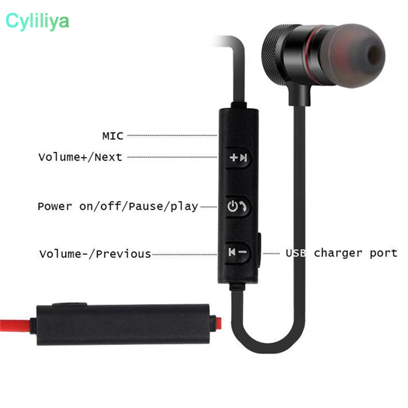 M5 Bluetooth наушники магнитный металлический Бег Спорт наушники с микрофоном MP3 вкладыши BT 4,1 для iphone 50 шт/Лот
