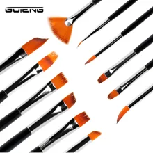 Guteng 12 шт. акварельный набор кистей для рисования нейлоновая кисть для окрашивания волос Различные стили короткая ручка масляная Акриловая картина