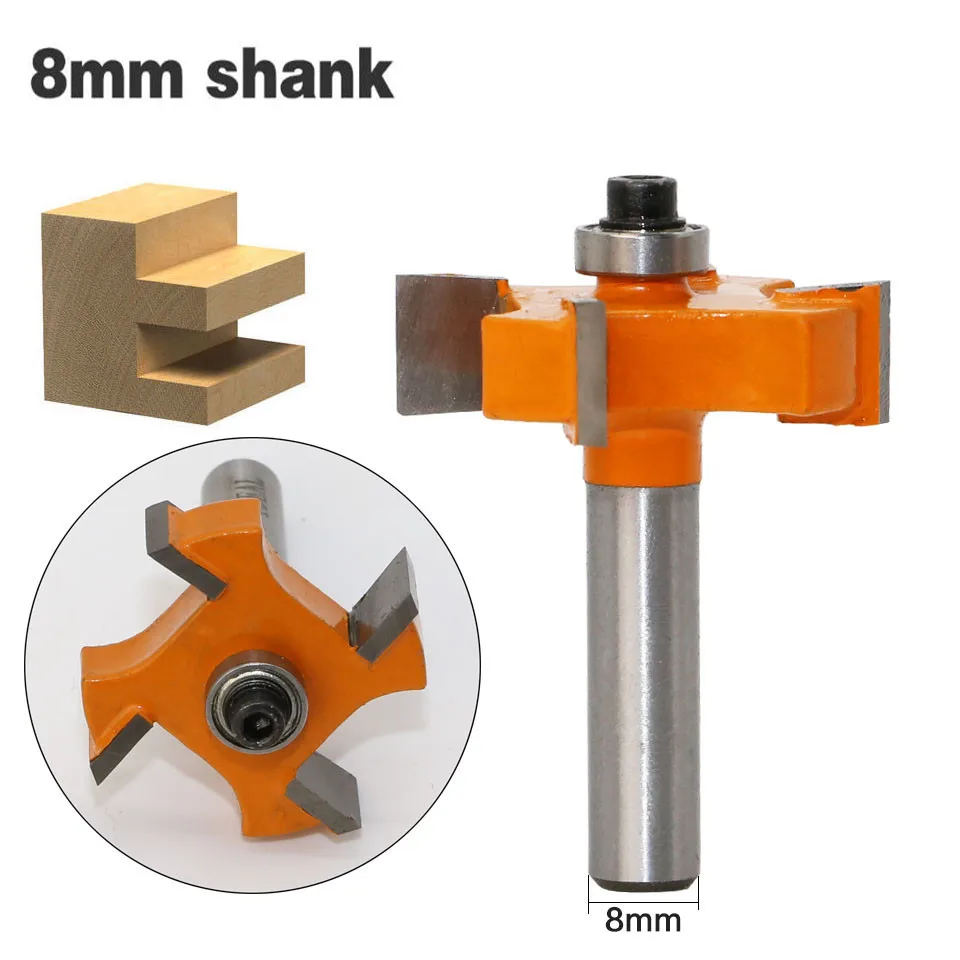 

1 Pc 8mm Shank T Slot Milling Cutters With Bearings Industrial Grade Woodworking Router Bits Cutters For Wood Cheap Price