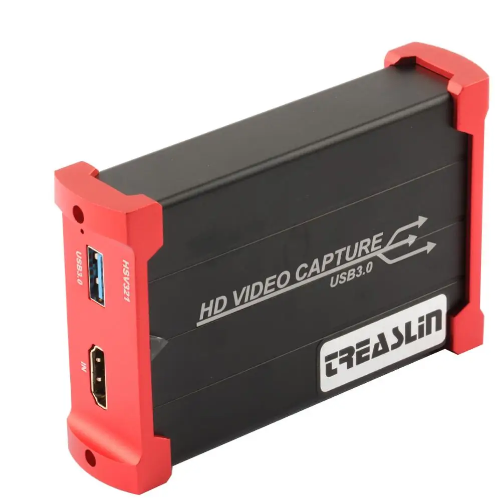 

TreasLin 60FPS Live Streaming Game Recorder USB3.0 Video Capture Card OBS Video Capture Device for PS4 Switch Xbox One Computer