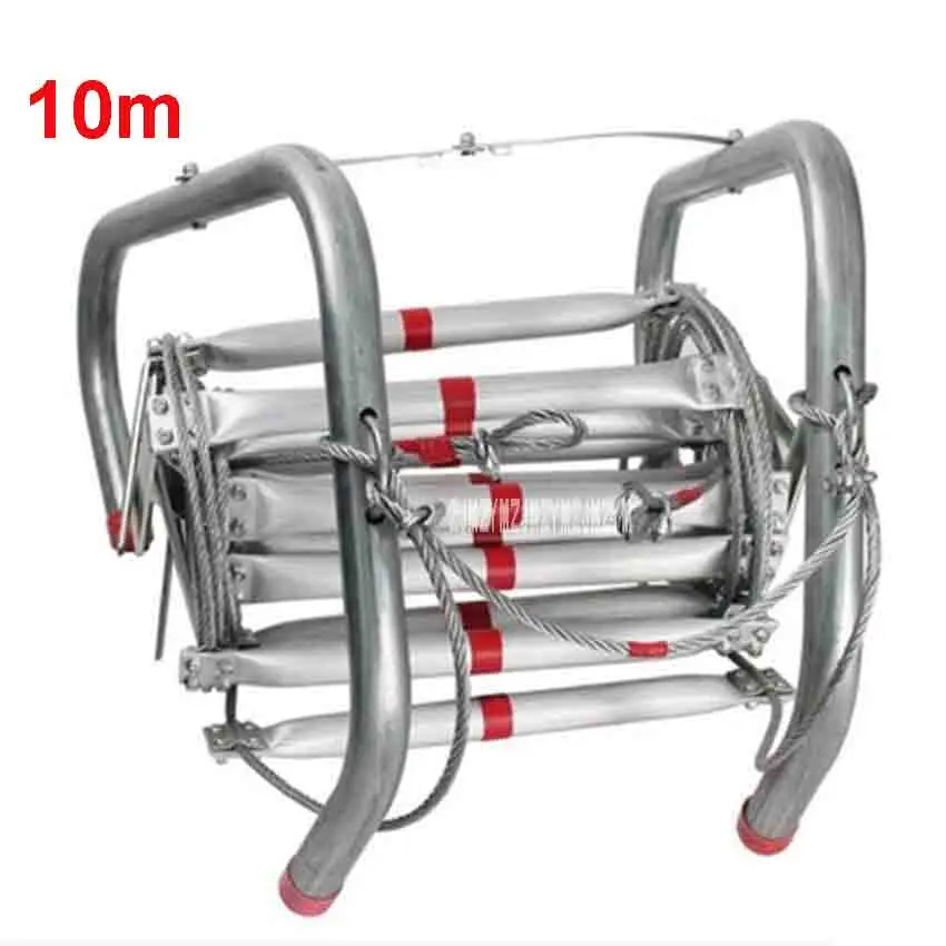 

New 10m Folding Soft Ladder Fire Rescue Equipment Escape Ladder Life-saving Ladder Aluminum Alloy Wire Rope Ladder for Climbing