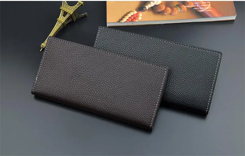 New Style Men PU Leather Long Clutch Wallet Business Cards Holder Purse Male Fashion Pocket Wallet Coin Bag Purse Billfold